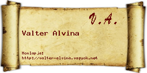 Valter Alvina névjegykártya